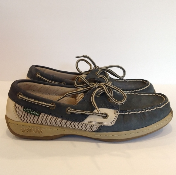 Eastland Blue and Cream Loafers Solstice 7 1/2 - Picture 14 of 16